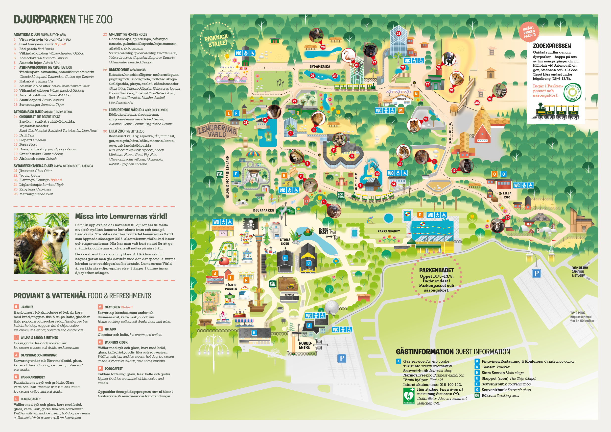 karta över parken zoo djurparkskarta – Parken Zoo