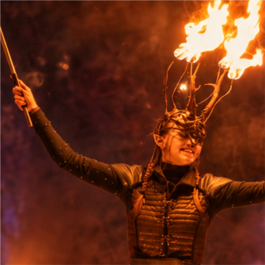 Magisk eldshow på Parken Zoo